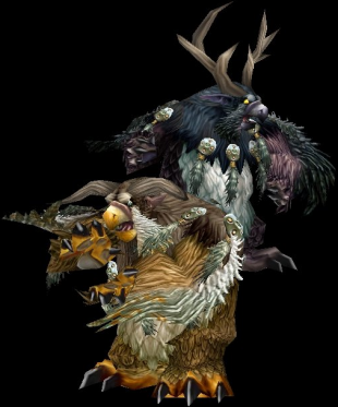 Tauren and Night Elf Druid in Moonkin Form